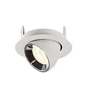 SLV LED Ceiling recessed luminaire NUMINOS® GIMBLE XS, 4000K, 20°, white/chrome