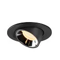 SLV LED Deckeneinbauleuchte NUMINOS® GIMBLE S, 3000K, 55°, Schwarz / Chrom