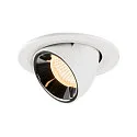 LED Ceiling recessed luminaire NUMINOS® GIMBLE S, 3000K, 55°, white/chrome