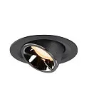 SLV LED Deckeneinbauleuchte NUMINOS® GIMBLE M, 2700K, 55°, Schwarz / Chrom