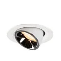 SLV LED Deckeneinbauleuchte NUMINOS® GIMBLE M, 2700K, 20°, Weiß / Chrom