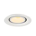 SLV LED Ceiling recessed luminaire NUMINOS® GIMBLE M, 3000K, 20°, white