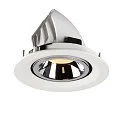 SLV LED Ceiling recessed luminaire NUMINOS® GIMBLE M, 3000K, 20°, white/chrome
