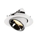 SLV LED Deckeneinbauleuchte NUMINOS® GIMBLE M, 3000K, 55°, Weiß / Chrom