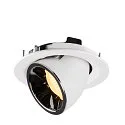 SLV LED Deckeneinbauleuchte NUMINOS® GIMBLE M, 3000K, 55°, Weiß / Chrom