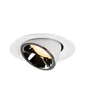 SLV LED Deckeneinbauleuchte NUMINOS® GIMBLE M, 3000K, 55°, Weiß / Chrom
