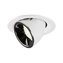 LED Ceiling recessed luminaire NUMINOS® GIMBLE M, 4000K, 40°, white/chrome