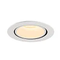 SLV LED Ceiling recessed luminaire NUMINOS® GIMBLE XL, 3000K, 20°, white