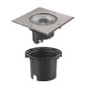 SLV LED Bodeneinbauleuchte ROCCI 200 EL, IP65/IP67 IK08, 16W 3000K 1530lm 120°, Edelstahl 316, begehbar, starr, Blende eckig