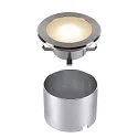 SLV LED Boden-Einbauleuchte DASAR FLAT 120, IP67/IP65 IIK08, Ø 12cm, befahrbar bis 5t, Edelstahl 304 / Glas, 7W 3000K 520lm 125°