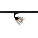 SLV 3-phase spot PARA CONE GL GU10, transparent, bamboo