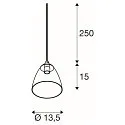 SLV Pendelleuchte PARA CONE GL GU10, transparent, weiß