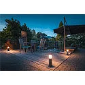 SLV Outdoor Stehleuchte GRAFIT, IP44, rund, E27, anthrazit / Diffusor in Rauchglas-Optik, satiniert, 30cm