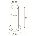SLV Outdoor Stehleuchte GRAFIT, IP44, rund, E27, anthrazit / Diffusor in Rauchglas-Optik, satiniert, 30cm