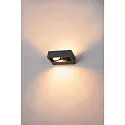SLV LED Außenwandleuchte ESKINA FRAME WL DOUBLE CCT, IP65 IK06, 27W 3000/4000K 95°/95°, verstellbar, anthrazit, breite Variante