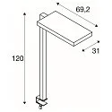 SLV LED Tischleuchte WORKLIGHT, 80°, 79W, 4000K,  7600lm, dimmbar, silber