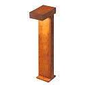 SLV LED Outdoor Stehleuchte RUSTY® PATHLIGHT 70, IP55 IK06, 8.9W 3000K 400lm 90°, FeCSi-Stahl gerostet, 70cm