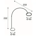 LED Stehleuchte ONE BOW FL, Up&Down, 140°, 22W, 2700/3000K, CRI90, schwarz