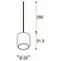 pendant luminaire PANTILO 20 PD E27 IP20, gold