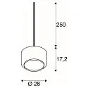 SLV pendant luminaire PANTILO 28 PD E27 IP20, white