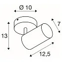 SLV wall and ceiling luminaire ASTO TUBE CW SINGLE 1 flame, round, cardanic swivelling GU10 IP20, black dimmable