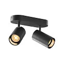Wand- und Decken-Spotleiste ASTO TUBE DOUBLE, IP20, zylindrisch, 2-flammig, 2x GU10 max. 10W, schwarz