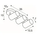 Wand- und Decken-Spotleiste ASTO TUBE TRIPLE, IP20, zylindrisch, 3-flammig, 3x GU10 max. 10W, schwarz