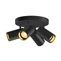 Wand- und Decken-Spot-Rondell ASTO TUBE QUADRUPLE, IP20, zylindrisch, 4-flammig, 4x GU10 max. 10W, schwarz