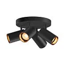 Wand- und Decken-Spot-Rondell ASTO TUBE QUADRUPLE, IP20, zylindrisch, 4-flammig, 4x GU10 max. 10W, schwarz