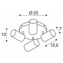 Wand- und Decken-Spot-Rondell ASTO TUBE QUADRUPLE, IP20, zylindrisch, 4-flammig, 4x GU10 max. 10W, schwarz