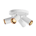 SLV Wand- und Decken-Spot-Rondell ASTO TUBE QUADRUPLE, IP20, zylindrisch, 4-flammig, 4x GU10 max. 10W, weiß