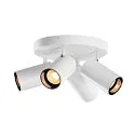 SLV Wand- und Decken-Spot-Rondell ASTO TUBE QUADRUPLE, IP20, zylindrisch, 4-flammig, 4x GU10 max. 10W, weiß