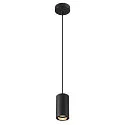 SLV pendant luminaire ASTO TUBE 1 flame, round, rigid GU10 IP20, black dimmable