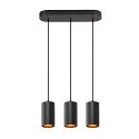 SLV pendant luminaire ASTO TUBE 3 flames, rigid, long GU10 IP20, black dimmable