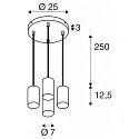 Pendelleuchte ASTO TUBE, IP20, zylindrisch, 4-flammig, 4x GU10 max. 10W, schwarz