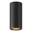 SLV Aufbau-Downlight ASTO TUBE, IP20, zylindrisch, GU10 max. 10W, schwarz