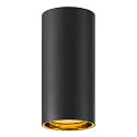 SLV Aufbau-Downlight ASTO TUBE, IP20, zylindrisch, GU10 max. 10W, schwarz