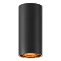 SLV Aufbau-Downlight ASTO TUBE, IP20, zylindrisch, GU10 max. 10W, schwarz