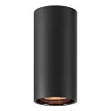 SLV Aufbau-Downlight ASTO TUBE, IP20, zylindrisch, GU10 max. 10W, schwarz