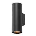 Wandstahler ASTO TUBE, IP20, zylindrisch, 2-flammig, Up&Down, 2x GU10 max. 10W, schwarz