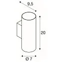 SLV Wandstahler ASTO TUBE, IP20, zylindrisch, 2-flammig, Up&Down, 2x GU10 max. 10W, weiß