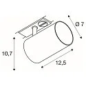 1-Phasen Strahler ASTO TUBE, IP20, GU10 PAR16 / PAR51 max. 10W, kardanisch, ohne Deko-Ring, schwarz