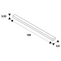 SLV 3-Phasen HV-Einbauschiene S-TRACK PHASE & DALI, IP20, 230V AC, DALI steuerbar, 100cm, weiß