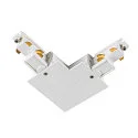 Zubehör für 3-Phasen Einbauschiene S-TRACK PHASE & DALI - L-Verbinder, DALI steuerbar, Erde rechts, weiß