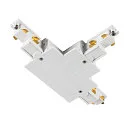 Zubehör für 3-Phasen Einbauschiene S-TRACK PHASE & DALI - T-Verbinder, DALI steuerbar, Erde außen links, weiß