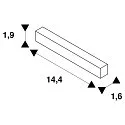 straight connector TRACK 48V DALI controllable, electric, black