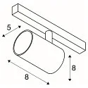 LED Niedervolt-Schienen-Strahler NUMINOS® XS DALI 2, rund, 48V, 8.7W 4000K 40°, DALI dimmbar, schwenkbar