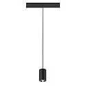 SLV LED Niedervolt-Schienen Pendelleuchte NUMINOS® XS, 48V, 8.7W 4000K 20°, DALI 2 dimmbar, matt schwarz / innen glänzend chrom
