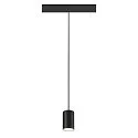SLV LED Niedervolt-Schienen Pendelleuchte NUMINOS® XS, 48V, 8.7W 4000K 55°, DALI 2 dimmbar, matt schwarz / innen matt weiß