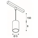 LED Niedervolt-Schienen Pendelleuchte NUMINOS® XS, 48V, 8.7W 4000K 40°, DALI 2 dimmbar, matt weiß